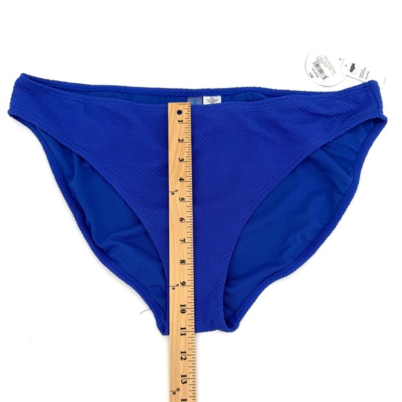 Decree Blue Textured Mid Rise Medium Coverage Bikini Bottom XXL NEW - Picture 7 of 10